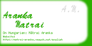 aranka matrai business card